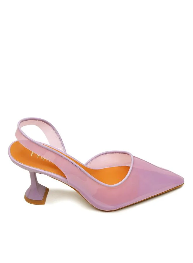 فايور صندل مفتوح بكعب مدبب شفاف